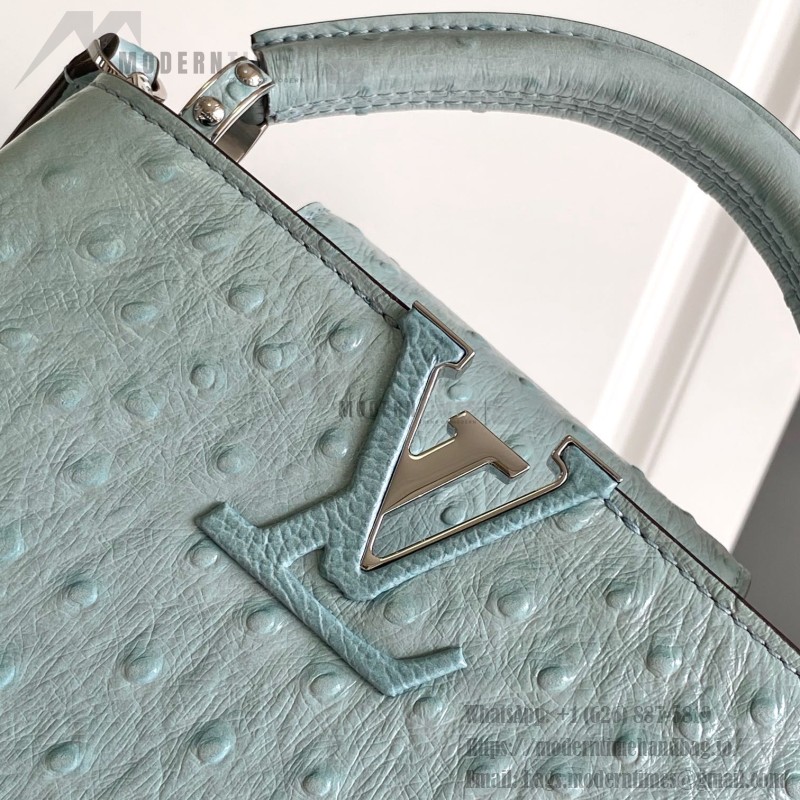 Louis Vuitton Capucines BB Light Blue Taurillon Leather Handbag M24713 M24714