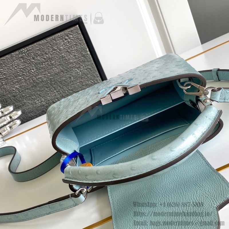 Louis Vuitton Capucines BB Light Blue Taurillon Leather Handbag M24713 M24714