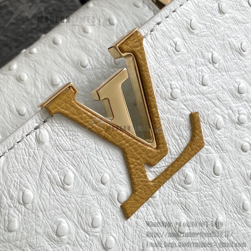 Louis Vuitton Capucines BB White Taurillon Leather Handbag M24713
