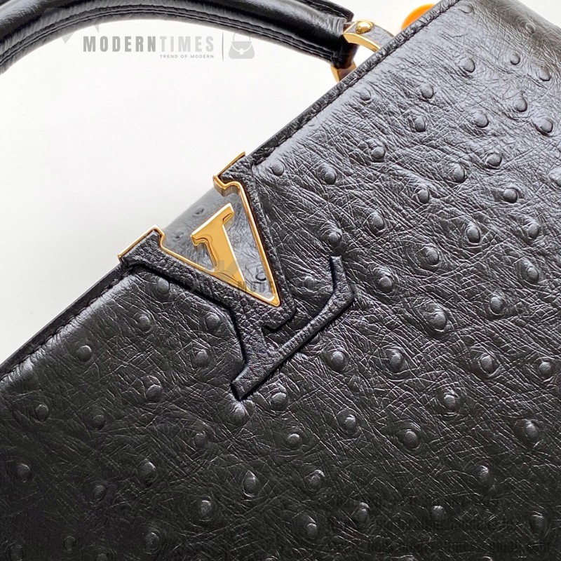 Louis Vuitton Capucines BB Black Custom Taurillon Leather Handbag M24713 M24714