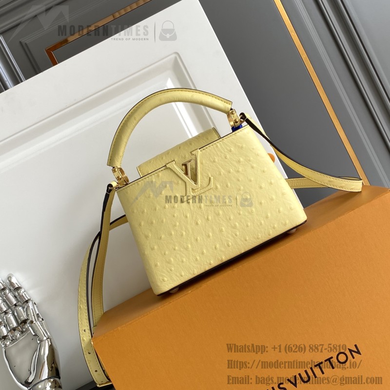 Louis Vuitton Capucines BB Yellow Custom Taurillon Leather Handbag M24713 M24714