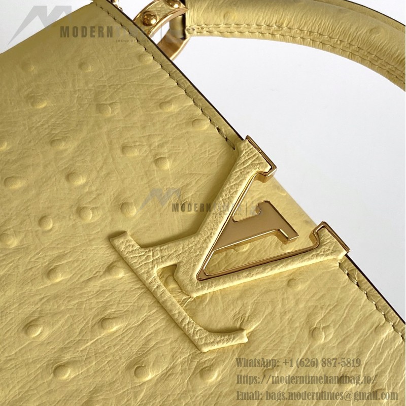 Louis Vuitton Capucines BB Yellow Custom Taurillon Leather Handbag M24713 M24714
