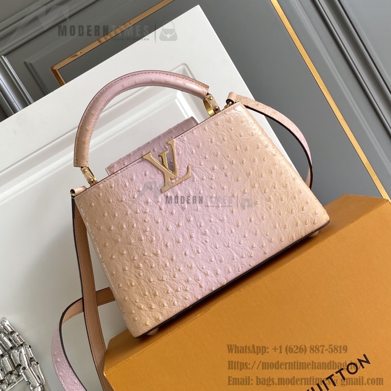 Louis Vuitton Capucines BB Gradient White Taurillon Leather Handbag M24713 M24714