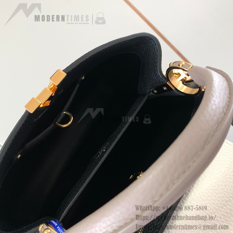 Louis Vuitton Capucines BB Black and Grey Handbag Custom M20844 M20845