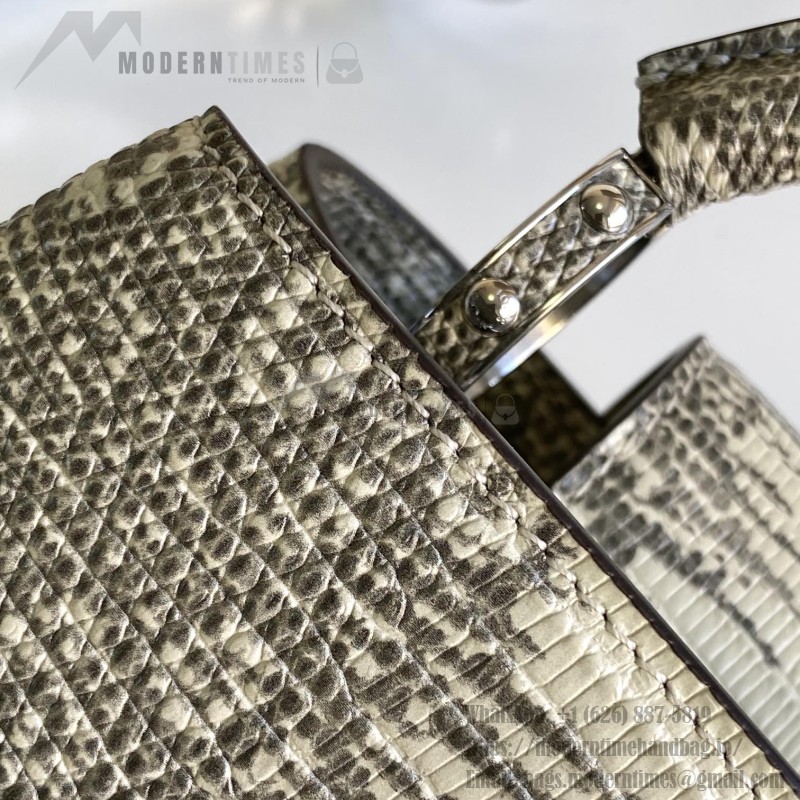 Louis Vuitton Capucines Off-White Lizard Replica Handbag M98156 M98177