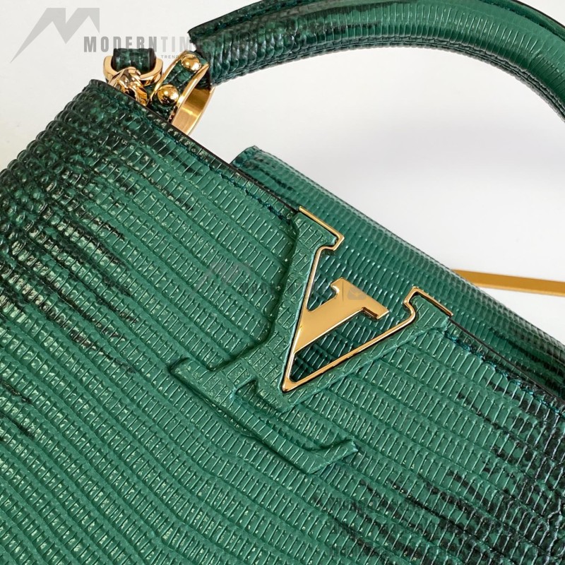 Louis Vuitton Capucines Green Lizard Replica Handbag M98156 M98177