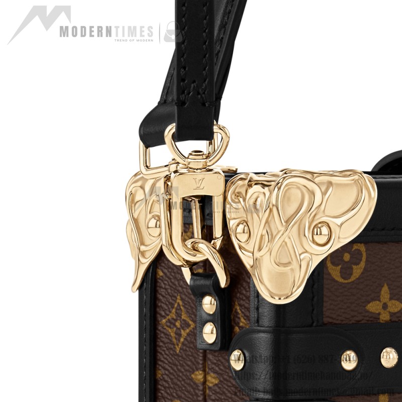 Louis Vuitton Petite Malle Monogram Canvas Handbag M13738 Front View