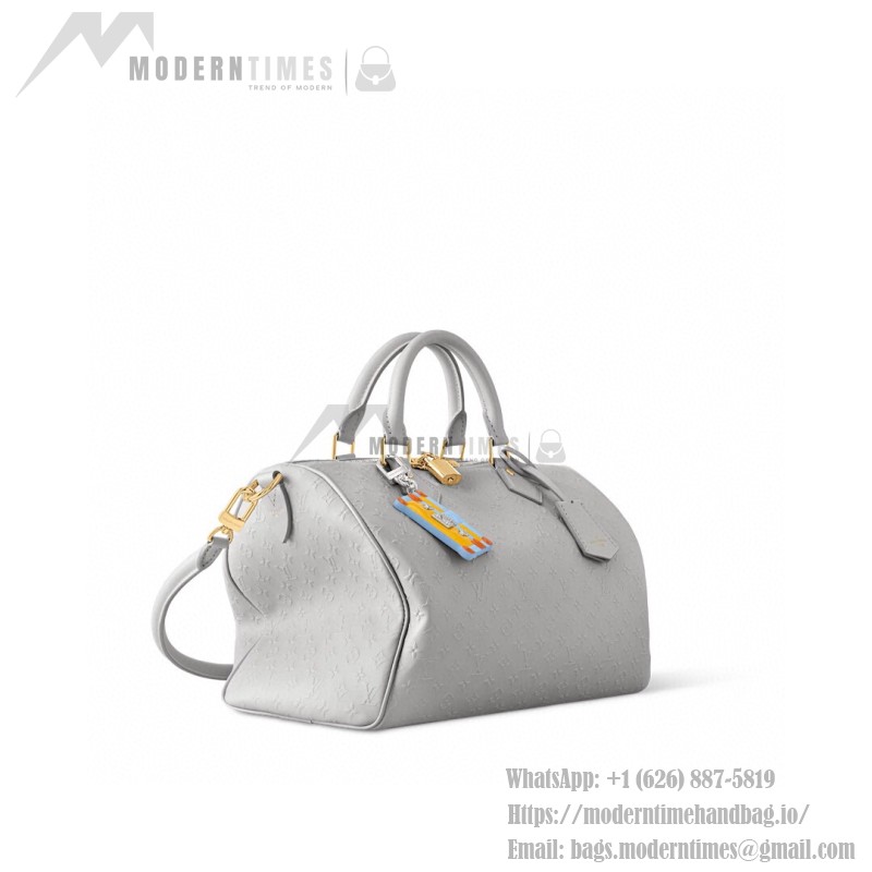 Louis Vuitton Speedy Soft 30 Grey Minigram Bold Handbag M25670 Front View