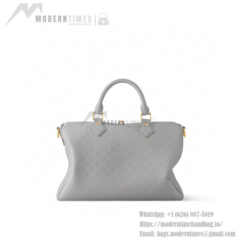 Louis Vuitton Speedy Soft 30 Grey Minigram Bold Handbag M25670 Front View
