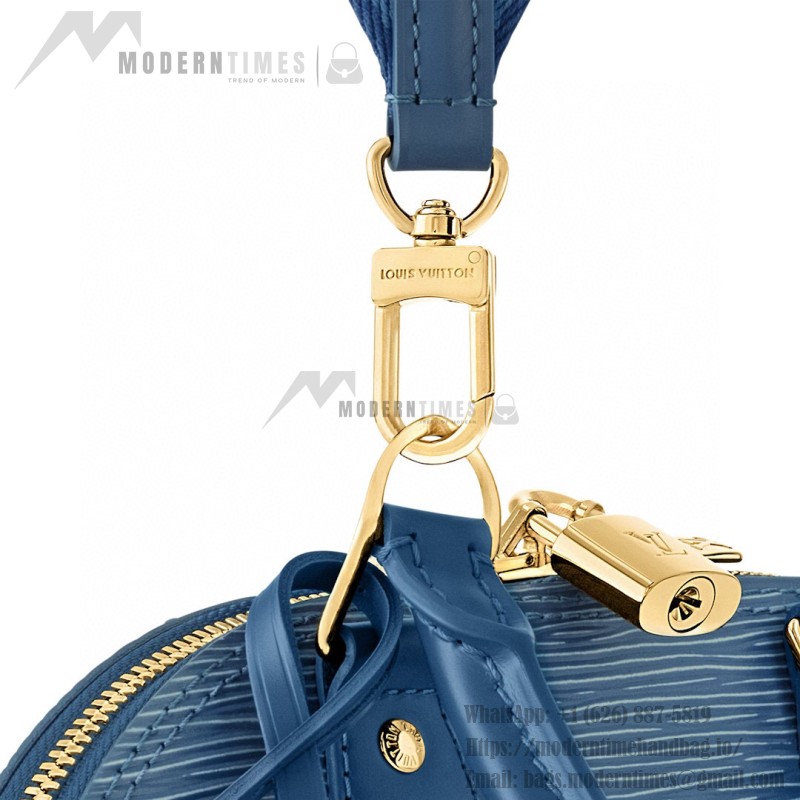 Louis Vuitton Alma BB M14853 Blue Epi Leather Bag with Gold Hardware