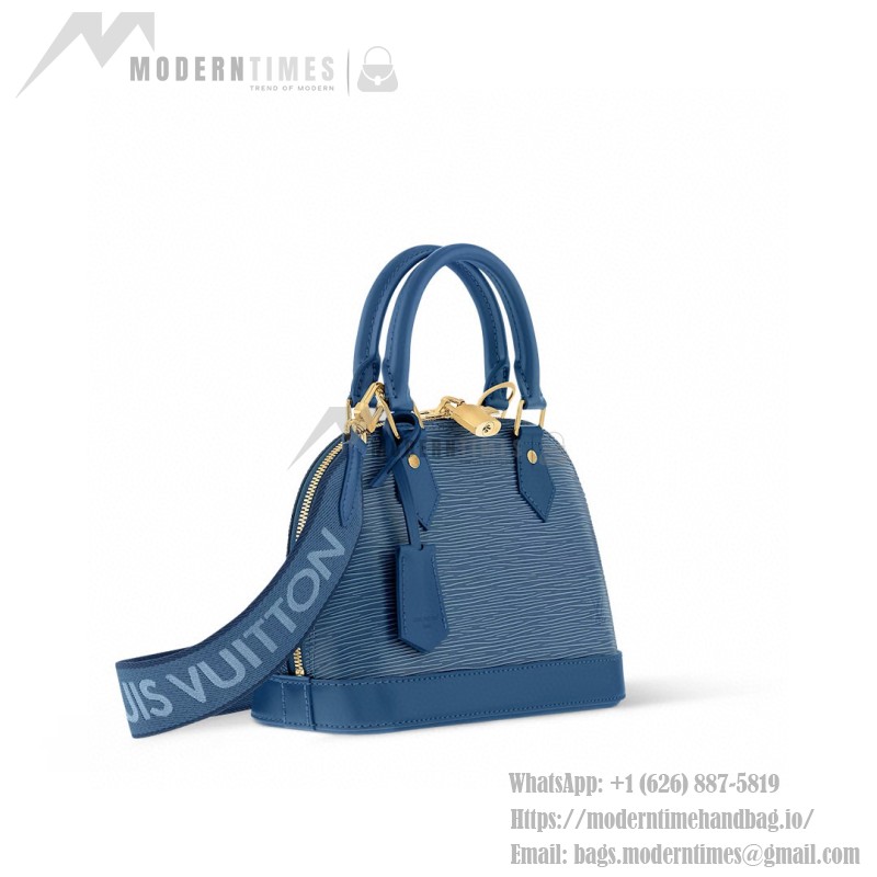Louis Vuitton Alma BB M14853 Blue Epi Leather Bag with Gold Hardware