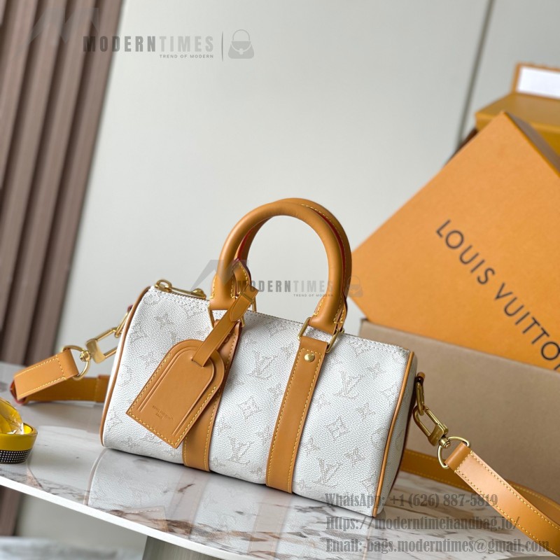 Louis Vuitton Keepall Bandoulière 25 Handbag M15706 White – MB163c Chip