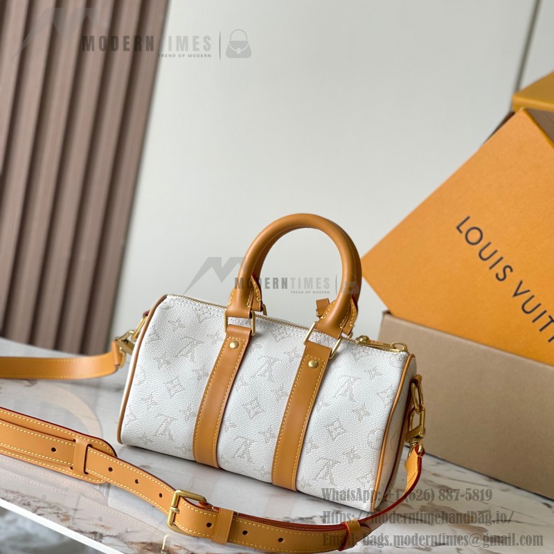 Louis Vuitton Keepall Bandoulière 25 Handbag M15706 White – MB163c Chip