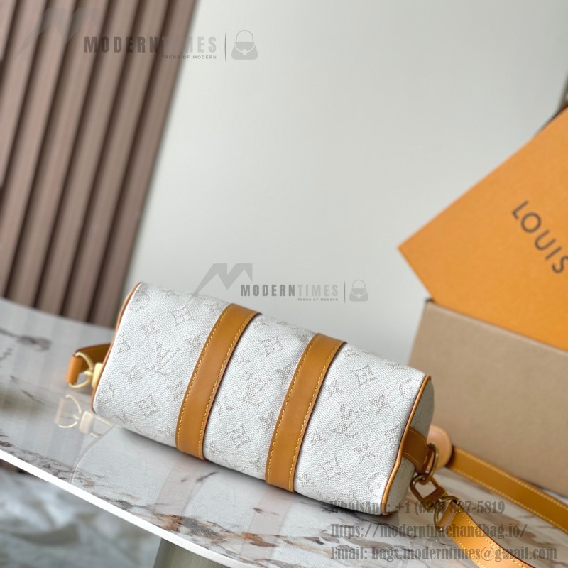 Louis Vuitton Keepall Bandoulière 25 Handbag M15706 White – MB163c Chip
