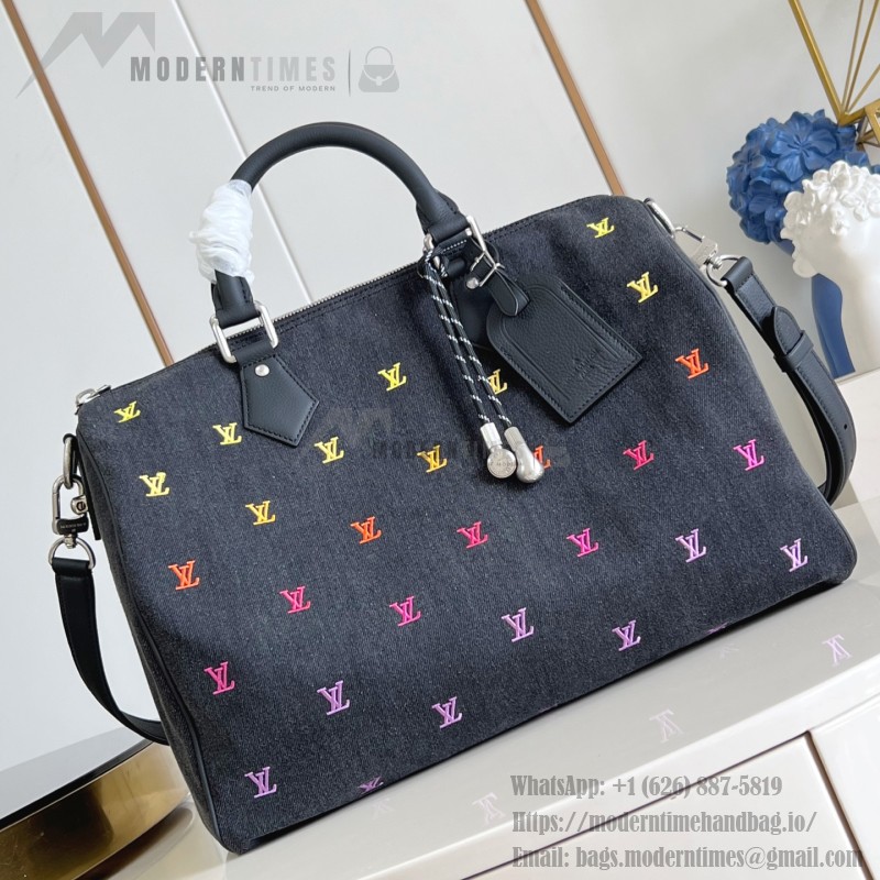 Louis Vuitton Speedy 40 Bandoulière M14136 LV Blason Denim Replica – ModernTimeHandbag