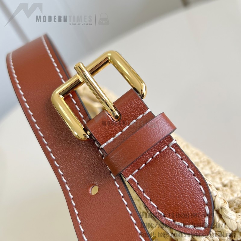 Louis Vuitton Hills Pochette M14304 Raffia and Leather Clutch