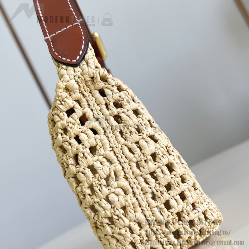 Louis Vuitton Hills Pochette M14304 Raffia and Leather Clutch