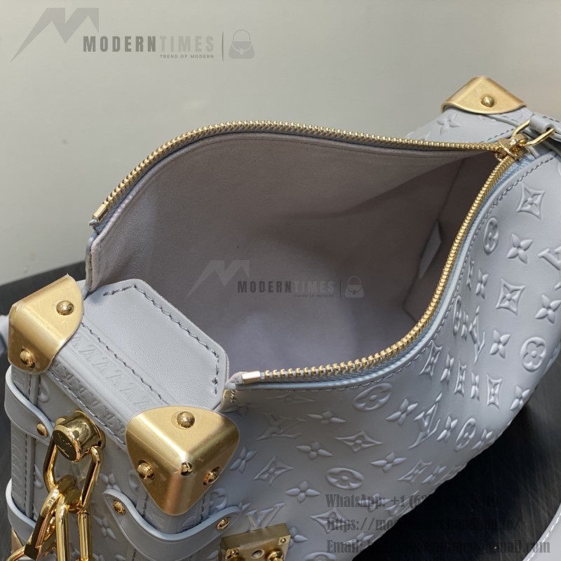 Louis Vuitton Side Trunk MM Gray M25602 with Mini Pouch – Monogram Embossed Leather