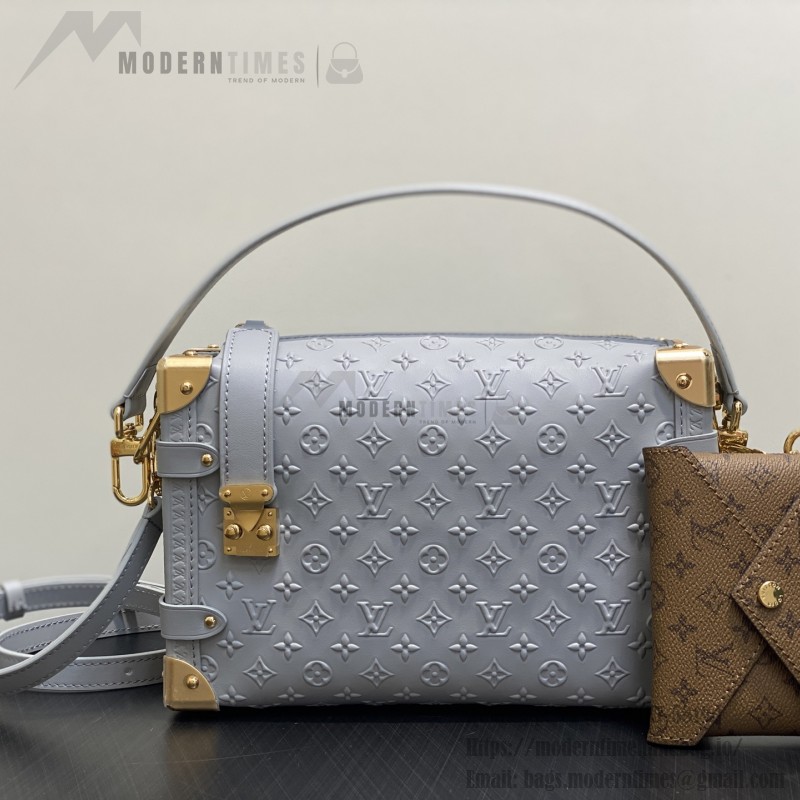 Louis Vuitton Side Trunk MM Gray M25602 with Mini Pouch – Monogram Embossed Leather