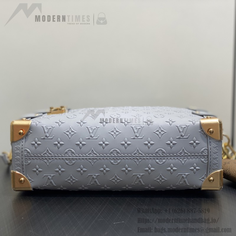 Louis Vuitton Side Trunk MM Gray M25602 with Mini Pouch – Monogram Embossed Leather