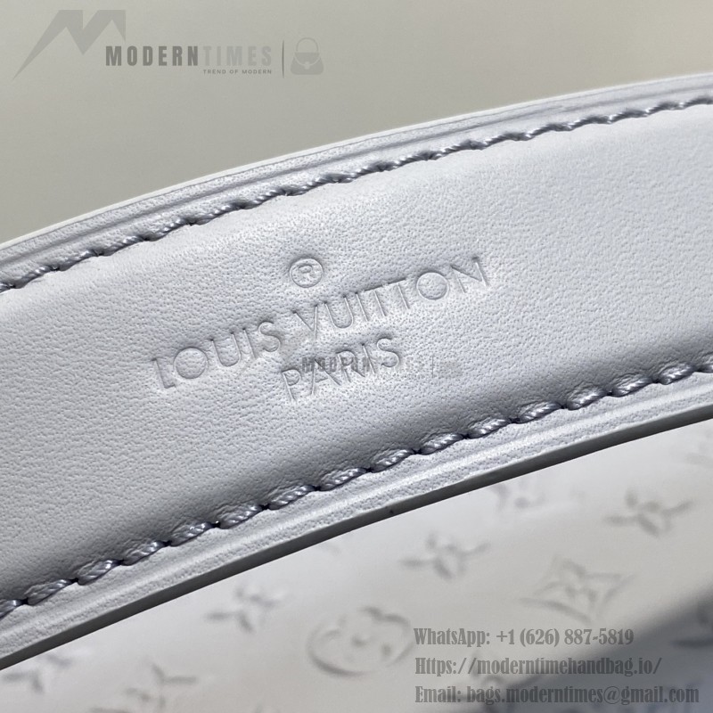 Louis Vuitton Side Trunk MM Gray M25602 with Mini Pouch – Monogram Embossed Leather
