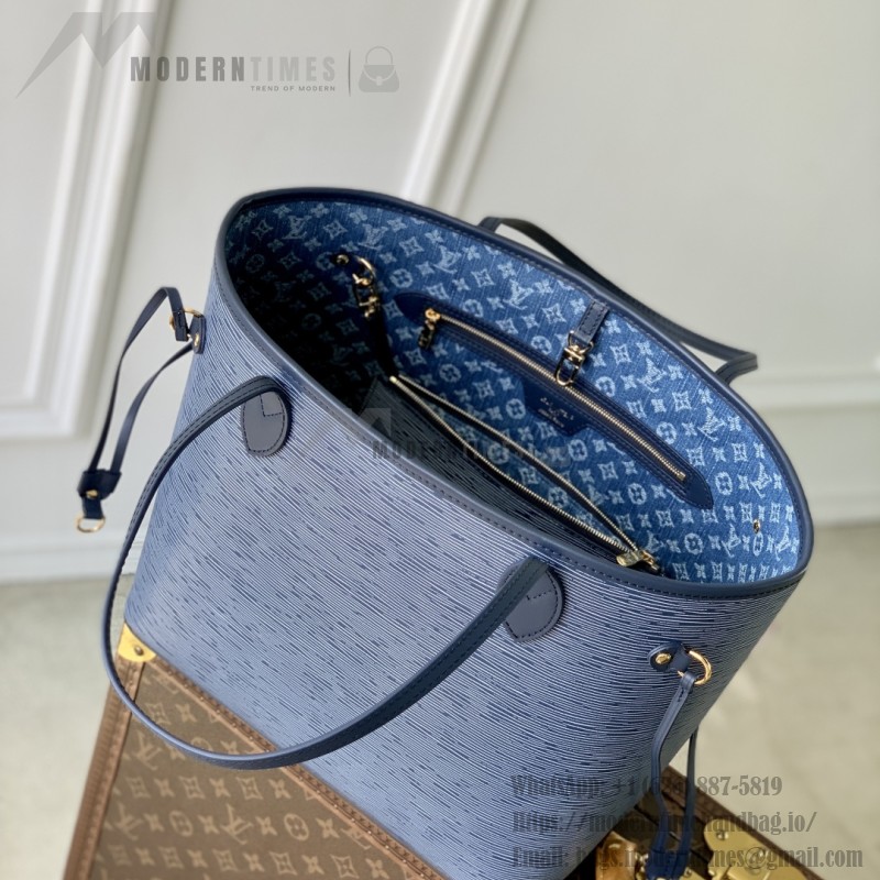 Louis Vuitton Neverfull MM M14856 Blue Epi Wave Leather Replica Handbag
