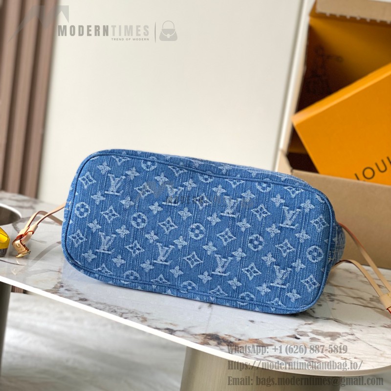 Replica Louis Vuitton Neverfull MM M13192 Denim Trim with MB163c Chip