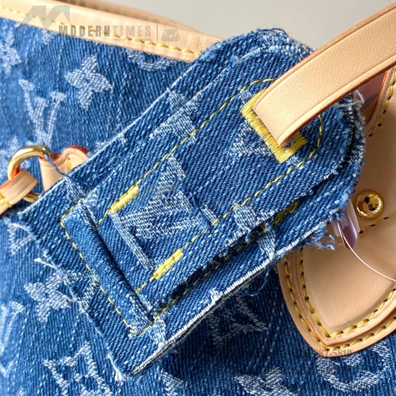 Replica Louis Vuitton Neverfull MM M13192 Denim Trim with MB163c Chip