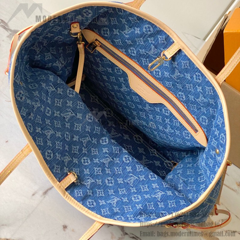 Replica Louis Vuitton Neverfull MM M13192 Denim Trim with MB163c Chip
