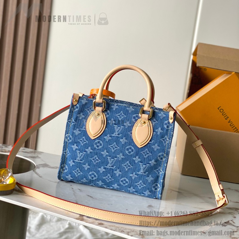 Louis Vuitton OnTheGo PM M14633 Denim Canvas Replica Handbag