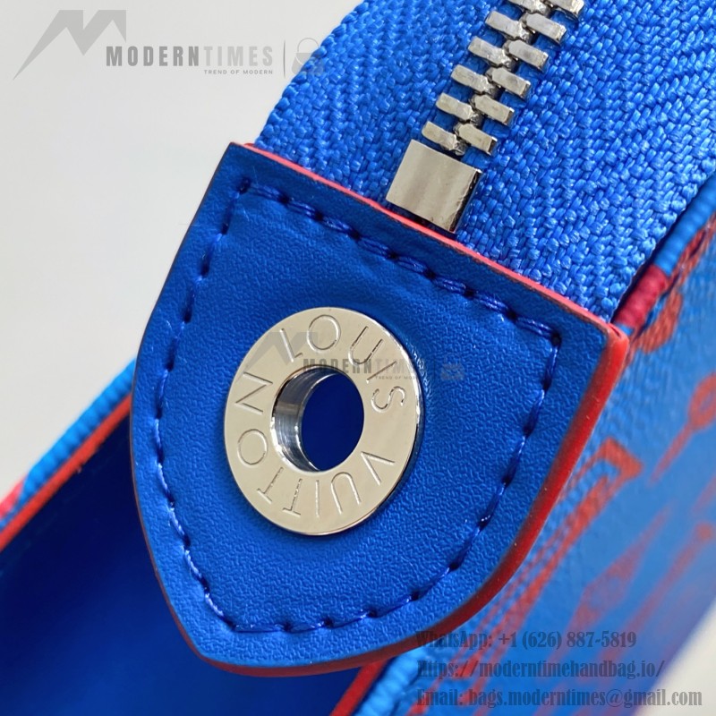Louis Vuitton Pochette Voyage Blue M14692 Monogram Glow Coated Canvas Clutch Bag