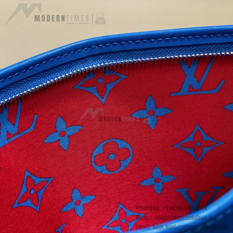Louis Vuitton Pochette Voyage Blue M14692 Monogram Glow Coated Canvas Clutch Bag