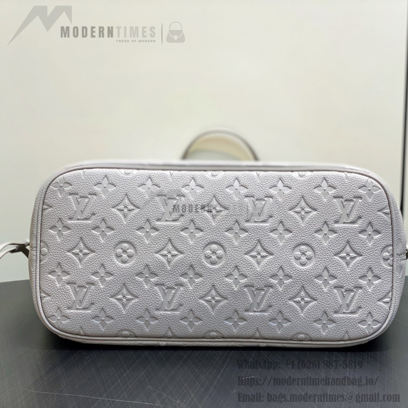 Louis Vuitton Neverfull MM M13758 Lilac Purple Monogram Empreinte Tote Bag