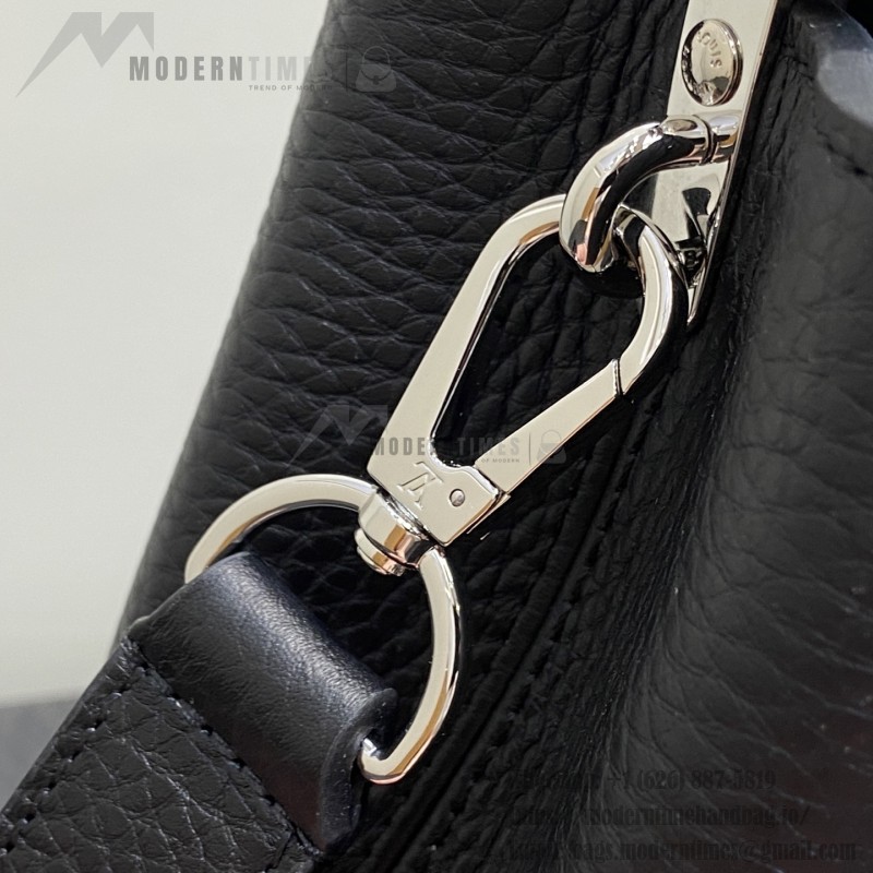 Louis Vuitton Capucines Mini N85513 Black Python Leather Handbag