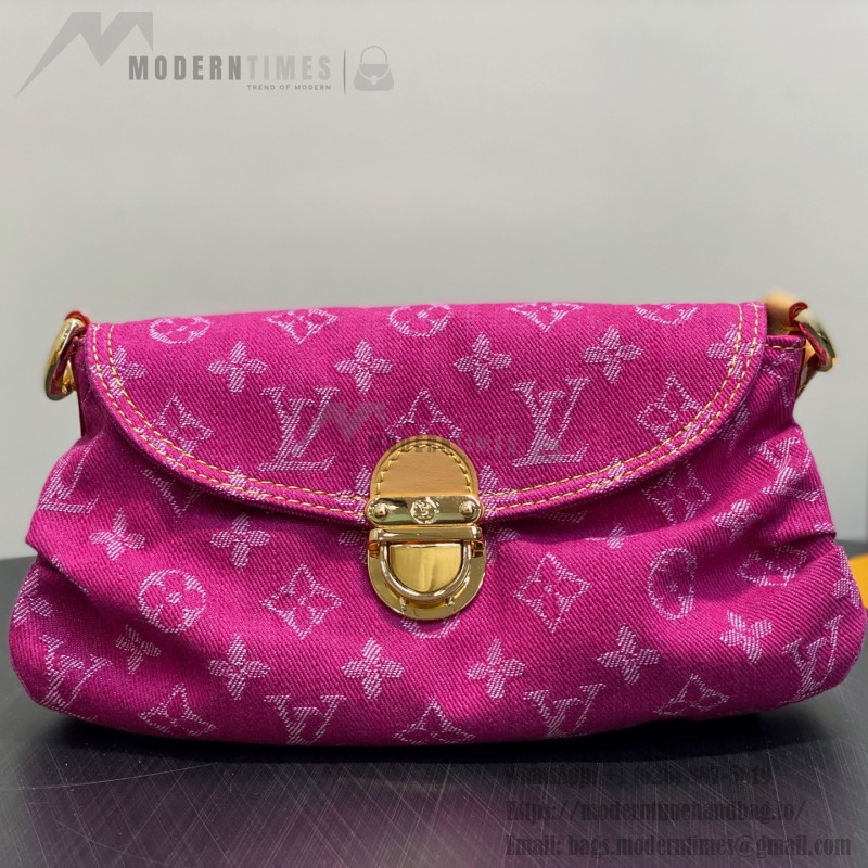 Louis Vuitton M95216 Pink Purple & Denim Blue Vintage Denim Baguette Bag