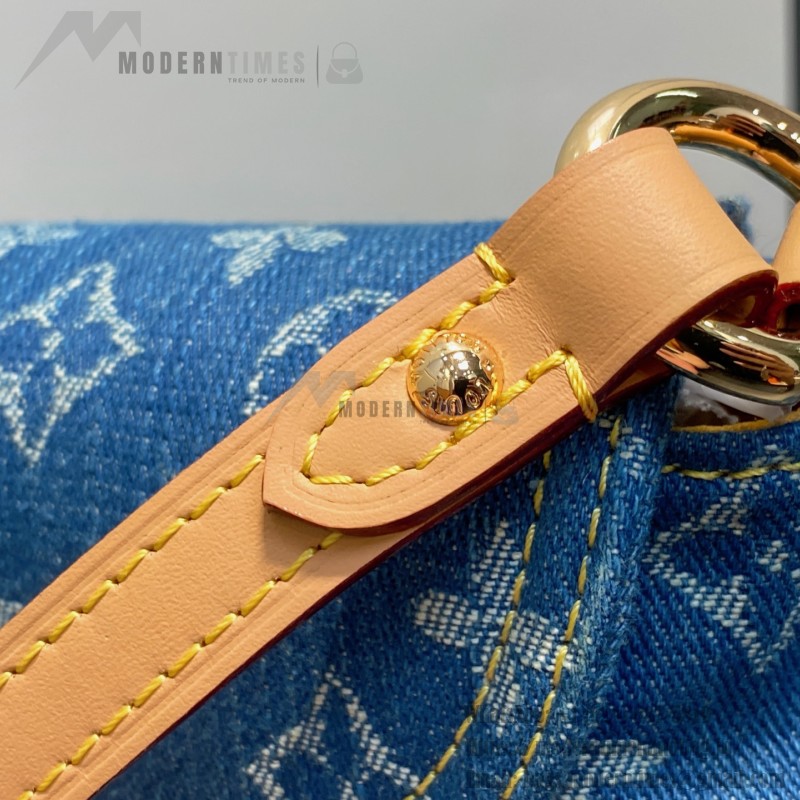 Louis Vuitton M95216 Pink Purple & Denim Blue Vintage Denim Baguette Bag