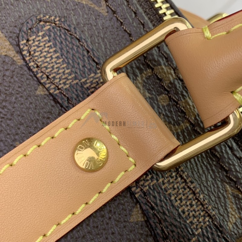 Louis Vuitton Keepall Bandoulière 25 M15428 Nigo Monogram & Damier Patchwork Canvas Bag