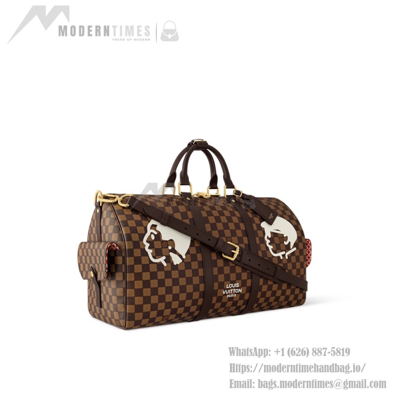 Louis Vuitton Keepall Bandoulière 50 Travel Bag M26434 Monogram Eclipse Replica