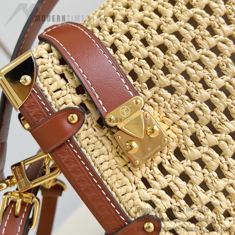 Louis Vuitton Side Trunk M14405 Medium Raffia Leather Replica Handbag