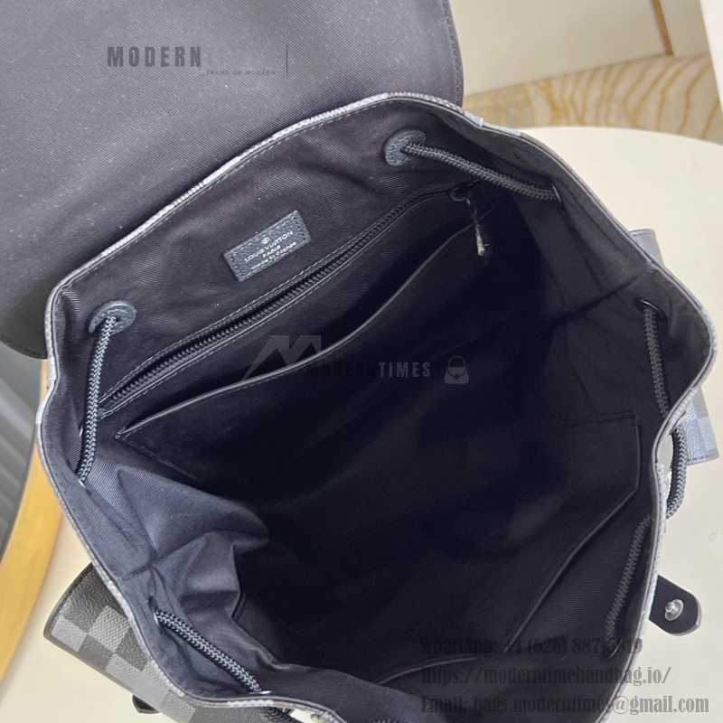 Louis Vuitton Christopher Medium Backpack Damoflage Black Canvas M14952 Replica