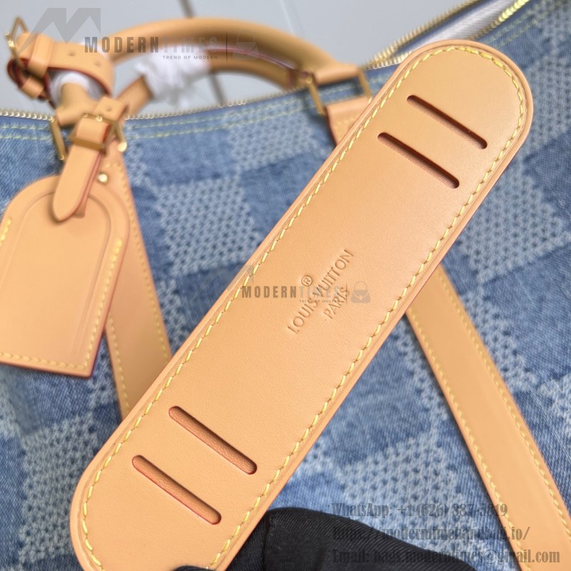 Louis Vuitton Keepall Bandoulière 50 Damier Denim 3D Travel Bag M40739 Replica