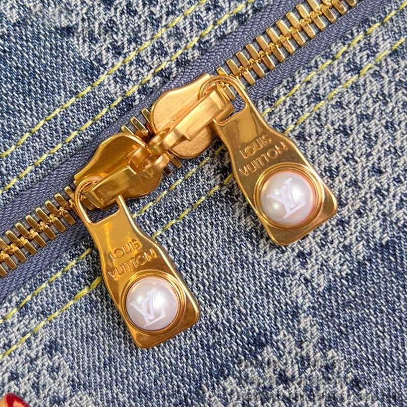 Louis Vuitton Keepall Bandoulière 50 Damier Denim 3D Travel Bag M40739 Replica