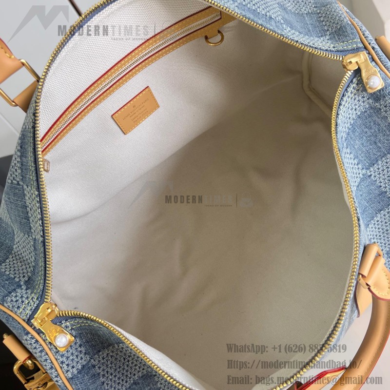 Louis Vuitton Keepall Bandoulière 50 Damier Denim 3D Travel Bag M40739 Replica