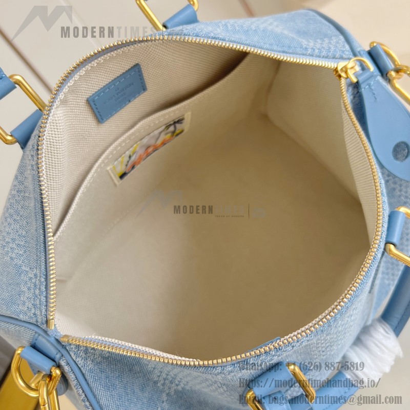 Louis Vuitton Speedy 30 Bandoulière Damier Denim 3D Canvas Handbag N00203 Replica