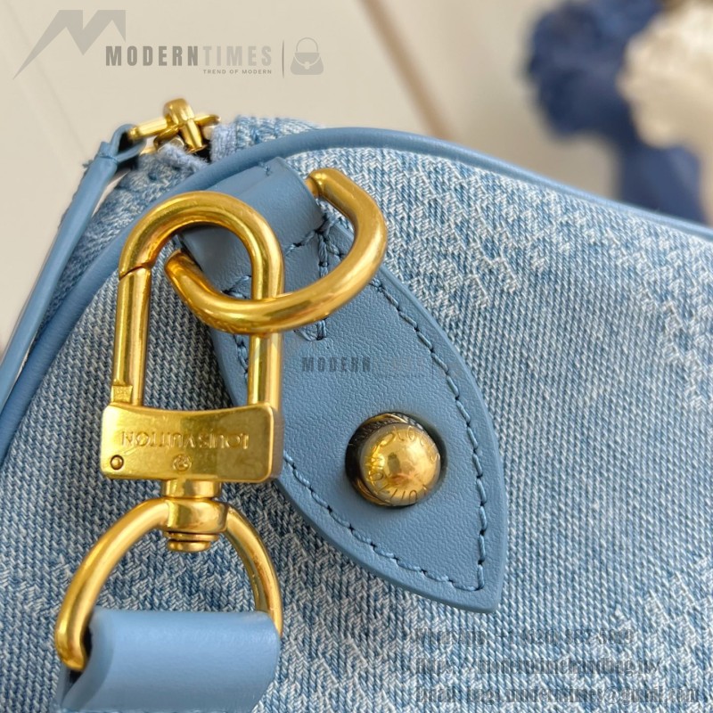 Louis Vuitton Speedy 30 Bandoulière Damier Denim 3D Canvas Handbag N00203 Replica