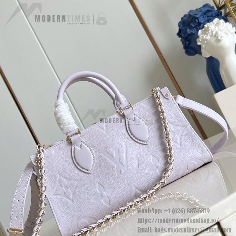 Louis Vuitton OnTheGo East West Handbag M15192 in Pastel Lilac Monogram Empreinte Leather