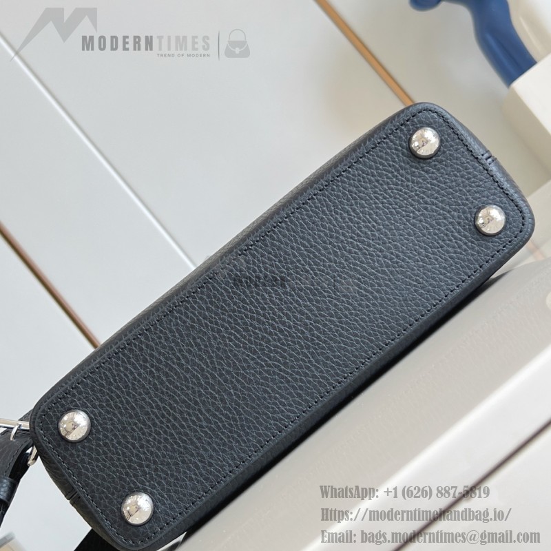 Louis Vuitton Capucines Mini Handbag M85513 Black Taurillon Leather with Python Handle