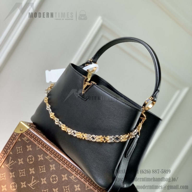 Louis Vuitton Capucines Souple MM Handbag M12924 Black – Shiny Cowhide Leather