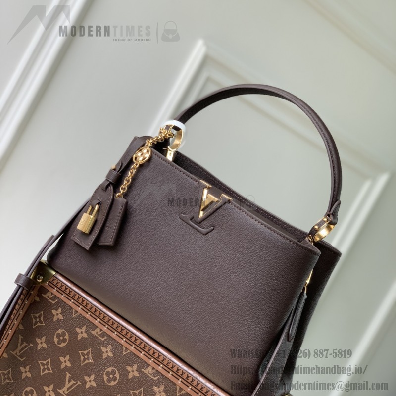 Louis Vuitton Capucines Souple MM Chocolate Brown Handbag