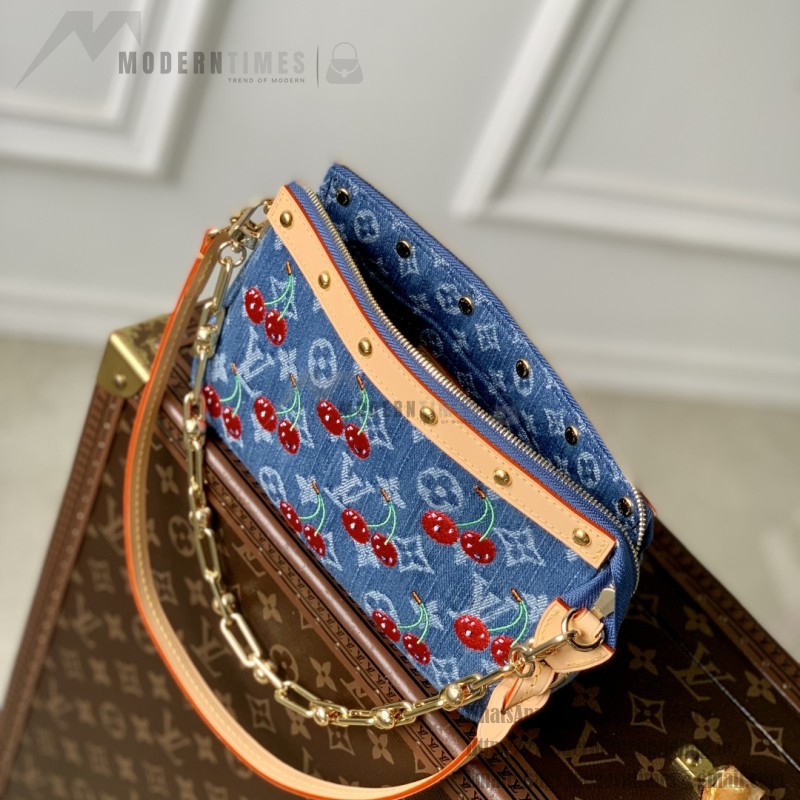 Louis Vuitton x Murakami Pochette Accessoires M13994 Cherry Monogram Denim